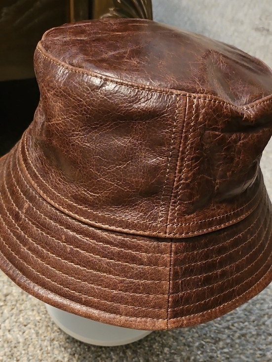 Wilsons Leather Accessories - Brown Leather Bucket Hat